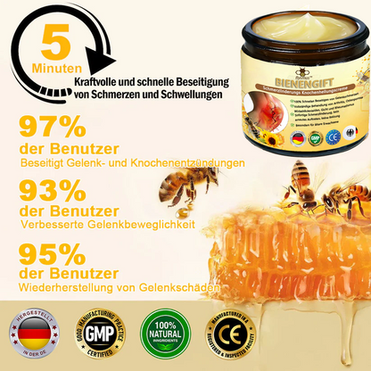 ✅ Offizieller Shop: flysmus™ Bienengift-Schmerzlinderungs Knochenheilungs Creme 👨‍⚕️(BfArM) Zertifizierungen(Reduzierung von Gelenkschwellungen, Schmerzen, Steifheit, Rötungen, Wärme, Muskelkater und Gelenkmüdigkeit)